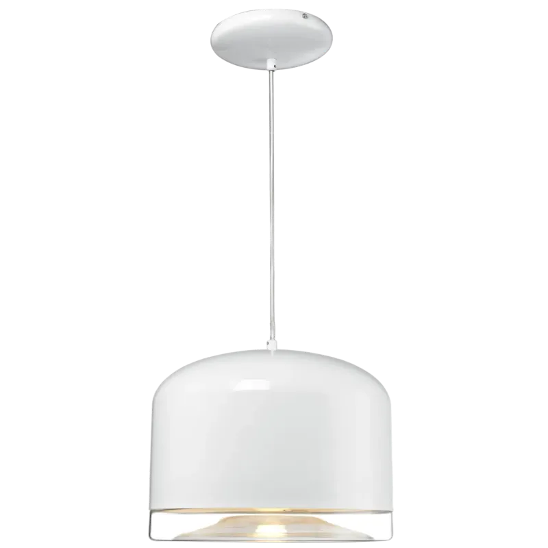 Hit cenowy Lampa wisząca metalowa biała ze szklanym kloszem P01086WH z serii TRONDHEIM - Cosmo Light