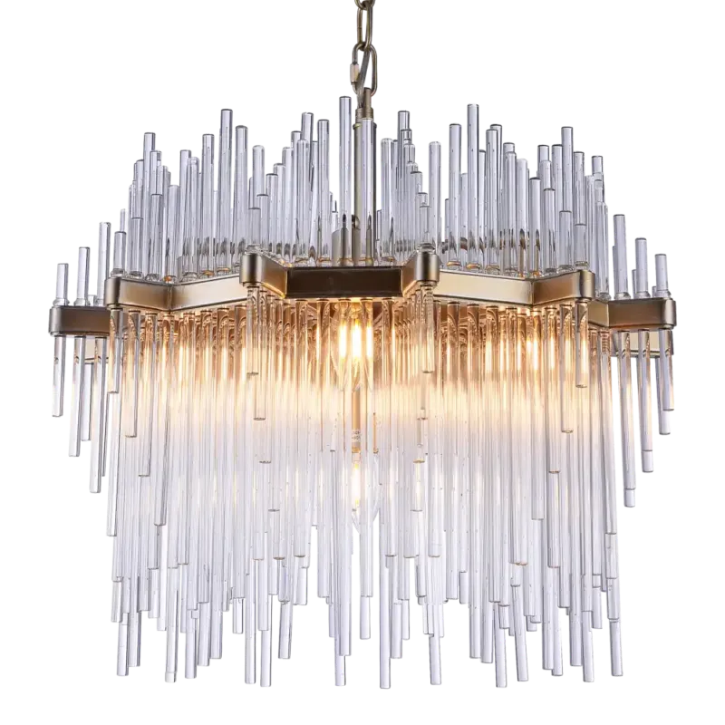 Lampa wisząca szklana złota 7-punktowa P07097CP z serii REYKJAVIK - Cosmo Light Obniżka ceny