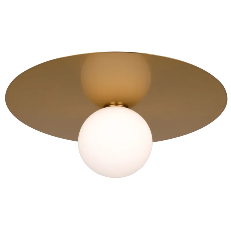 Plafon metalowy mosiężny z białą szklaną kulą 45cm C01919BR z serii CAPE TOWN - Cosmo Light Wybór klientów