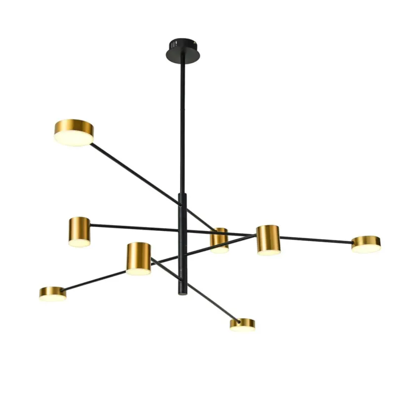 Lampa wisząca metalowa czarno-złota 8-punktowa PND-16374-8-BK-GD-3K z serii REMDAL - Lampy Italux Bezpieczna płatność