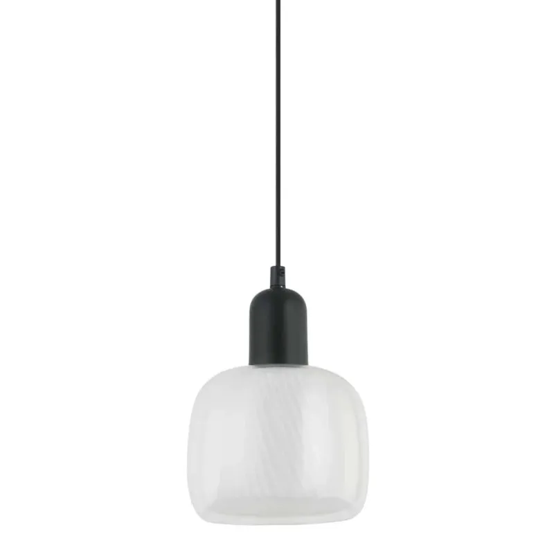 Lampa wisząca czarna szklana 16cm PND-67594-1-BK+CL z serii LAMEZIA - Lampy Italux Bezpieczna płatność