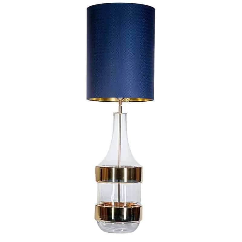 Lampa stołowa granatowy klosz BIARITZ GOLD L223181335 - 4Concepts Niska cena