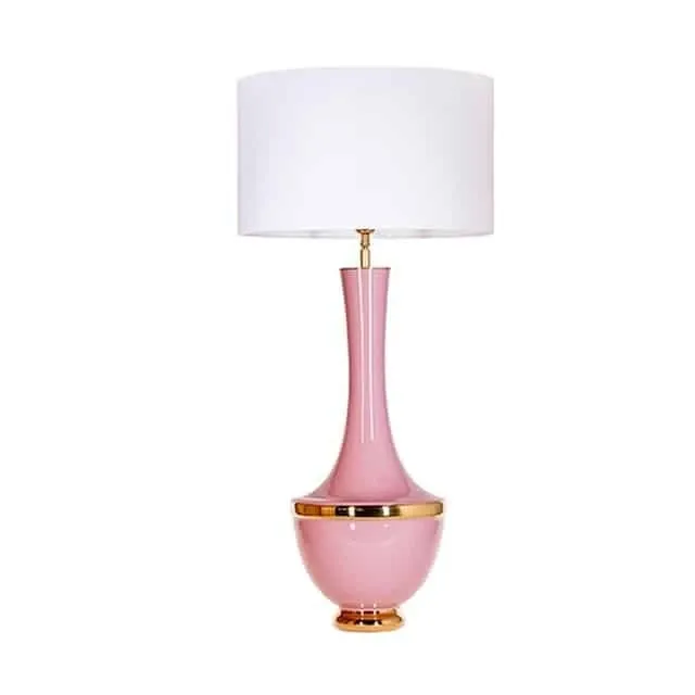 Tylko do końca tygodnia Lampa stołowa różowa + biała TROYA ROUGE L232270302 - 4Concepts