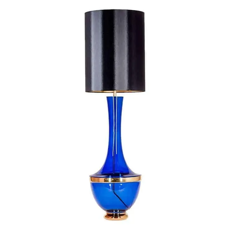Kup online Lampa stołowa szafirowa z czarnym kloszem TROYA SAPPHIRE L232271307 - 4Concepts