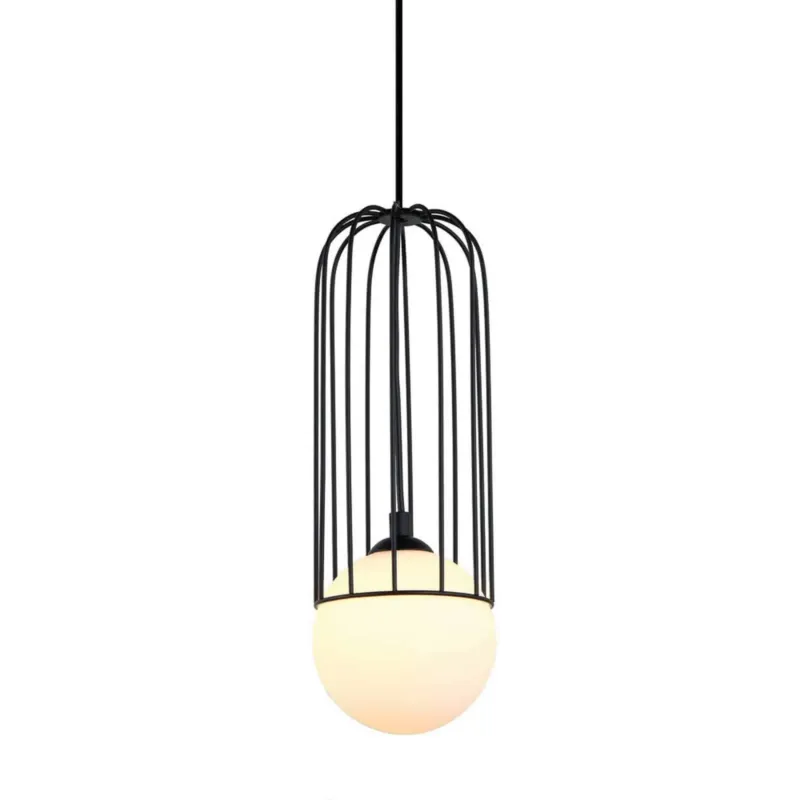 Lampa wisząca metalowa czarna klatka MDM-3938/1 BK z serii Simon - Lampy Italux Łatwy zwrot