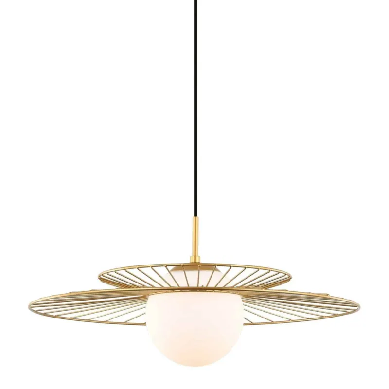 Okazja Lampa wisząca złota metalowa z kloszem MDM-4000/1 GD z serii Sarah - Lampy Italux