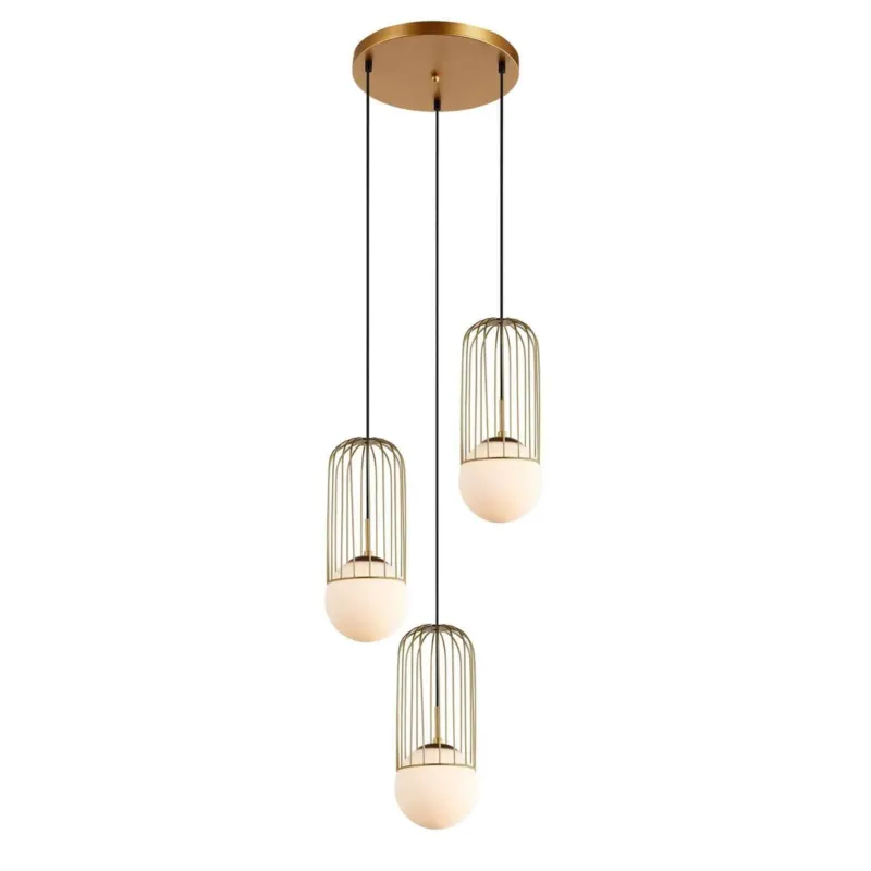 Lampa wisząca złota metalowa 3-punktowa MDM-3939/3 GD z serii Matty - Lampy Italux Darmowy zwrot