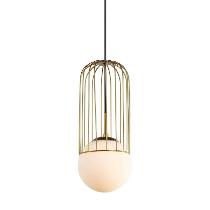 Lampa wisząca złota metalowa klatka MDM-3939/1 GD z serii Matty - Lampy Italux Wyprzedaż