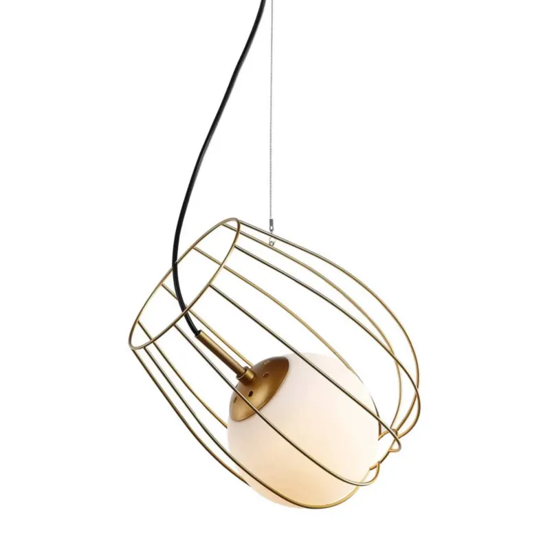 Sprawdź teraz Lampa wisząca złota metalowa z białym kloszem MDM-3943/1 GD z serii Melisa - Lampy Italux