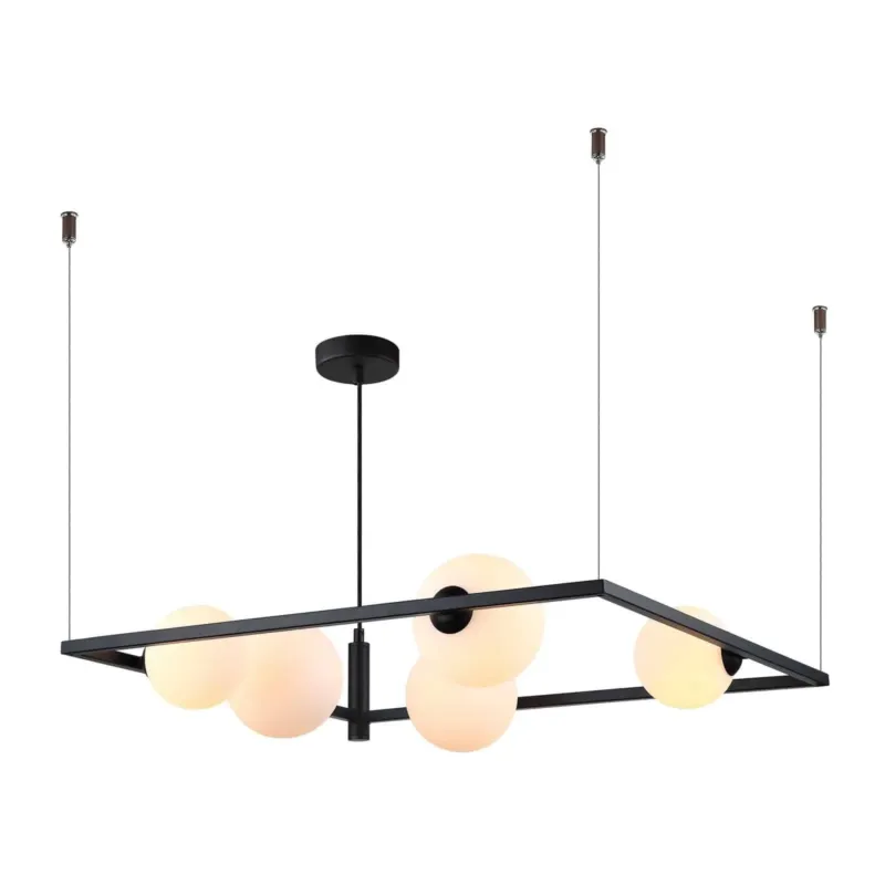 Niska cena Lampa wisząca czarna metalowa 5-punktowa MDM-3975/5 BK z serii GARETH - Lampy Italux