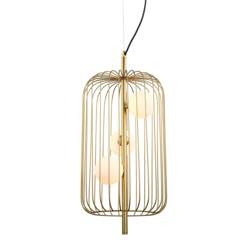 Super okazja Lampa wisząca złota metalowa klatkowa 3-punktowa MDM-3934/3 GD z serii HAYDEN - Lampy Italux