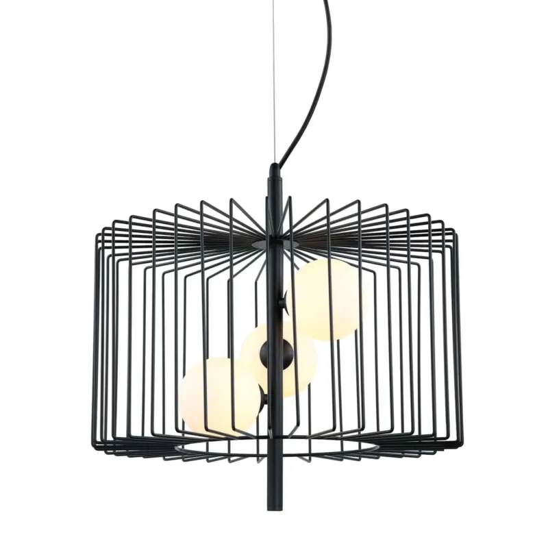 Lampa wisząca metalowa czarna 3-punktowa MDM-3937/3 BK z serii DAREN - Lampy Italux Ostatnie sztuki
