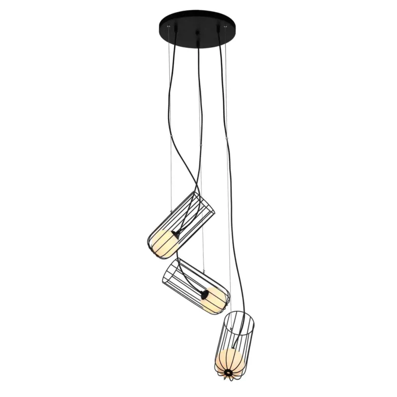 Lampa wisząca metalowa czarna 3-punktowa MDM-3941/3 BK z serii Coco - Lampy Italux Ekspresowa dostawa