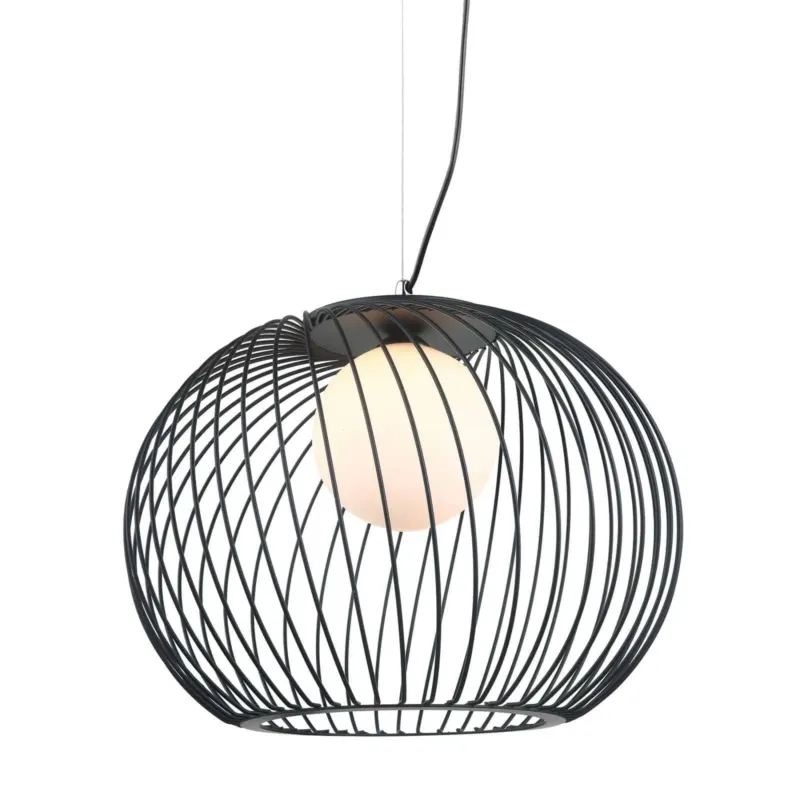 Lampa wisząca metalowa czarna z kulistym kloszem MDM-3842-1 BK z serii CLARISA - Lampy Italux Szybka dostawa