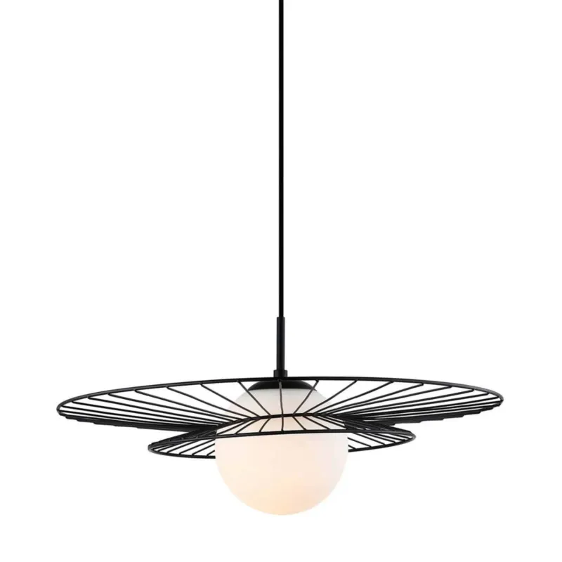 Nowy Lampa wisząca metalowa czarna 50cm MDM-4001/1 BK z serii Alison - Lampy Italux