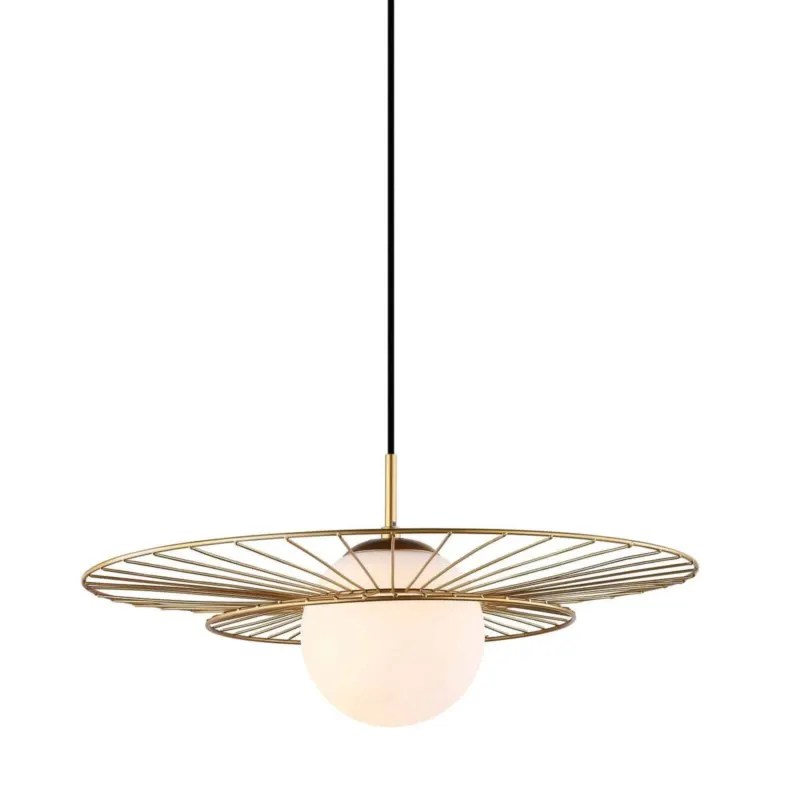Lampa wisząca złota metalowa z kulistym kloszem MDM-4001/1 GD z serii Alison - Lampy Italux Promocja