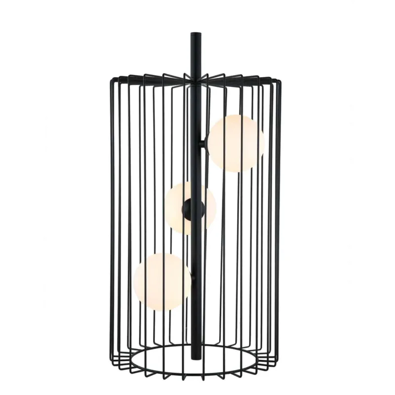Lampa stołowa czarna metalowa z trzema szklanymi kulami MTM-3935/3 BK z serii Hayden - Lampy Italux Ekspresowa dostawa