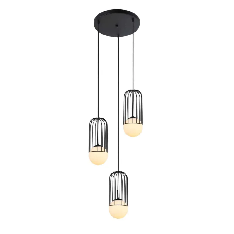 Nowość Lampa wisząca metalowa czarna 3-punktowa MDM-3939/3 BK z serii Matty - Lampy Italux