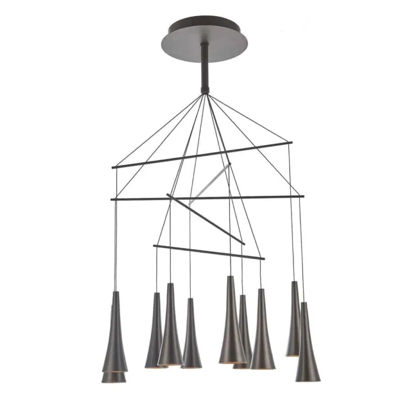 Lampa wisząca metalowa srebrna 10-punktowa MD16115-10A z serii Luca - Lampy Italux Bezpieczna płatność