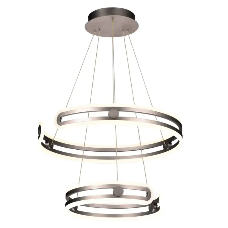Lampa wisząca LED brązowa dwupierścieniowa 60cm MD17016002-2A z serii KIARA - Lampy Italux Sprawdź teraz
