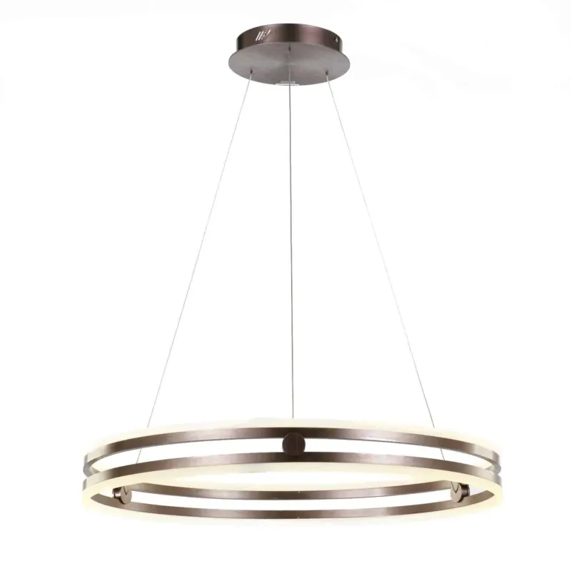 Do wyczerpania zapasów Lampa wisząca LED okrągła brązowa 60cm MD17016002-1B z serii Lonia - Lampy Italux
