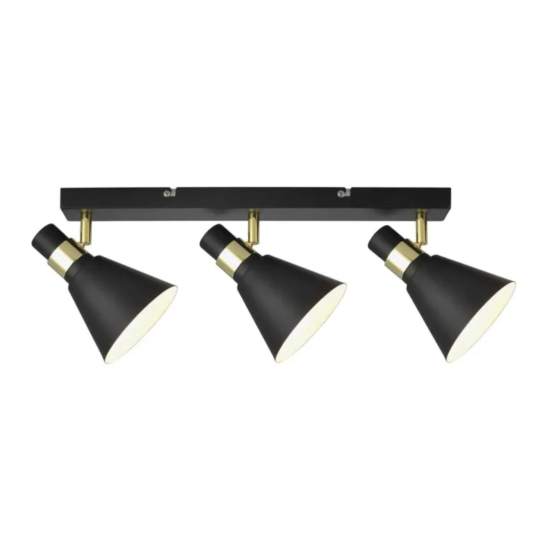 Ekspresowa dostawa Lampa sufitowa czarna metalowa 3-punktowa MB-H16079M-3 z serii Biagio - Lampy Italux