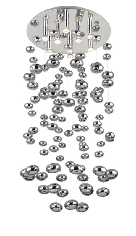 Wyjątkowa oferta Azzardo Lampa wisząca szklana chromowana 9-punktowa AZ2574 z serii LUVIA