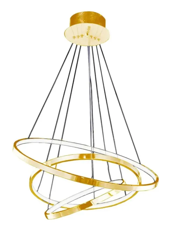 Azzardo Lampa wisząca złota metalowa okrągła AZ2918 z serii RING WHEEL Tylko do końca tygodnia