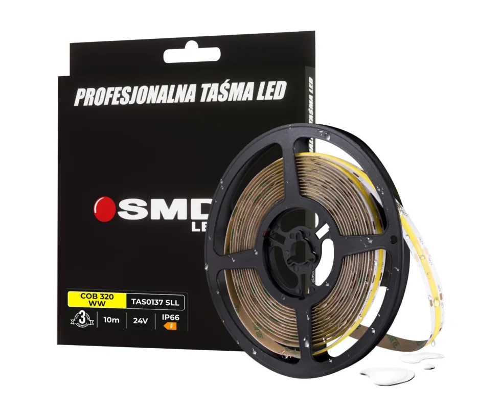 TAŚMA COB 320 WW 9W 24V IP66 SMD LEDline3Y 10M TAS0137SLL - SMD LEDline Super okazja
