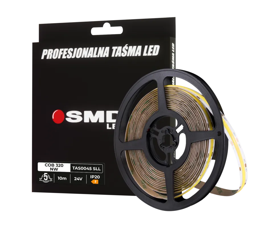 TAŚMA COB 320 NW 9W 24V IP20 SMD LEDline5Y 10M TAS0045SLL - SMD LEDline Dostępne od ręki