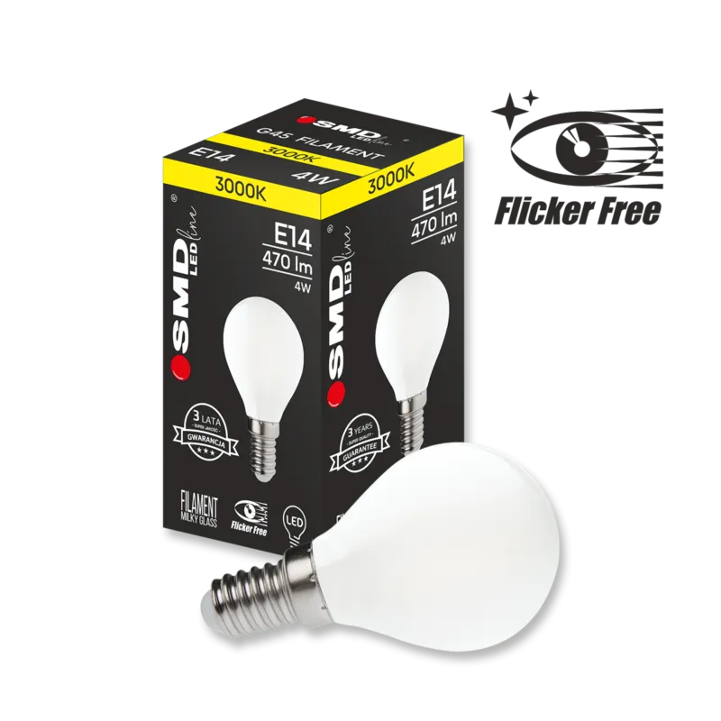Tani ŻARÓWKA E14 LED FILAME 4W WW ML G45 KULKA 4571 ZAR4571SLL - SMD LEDline