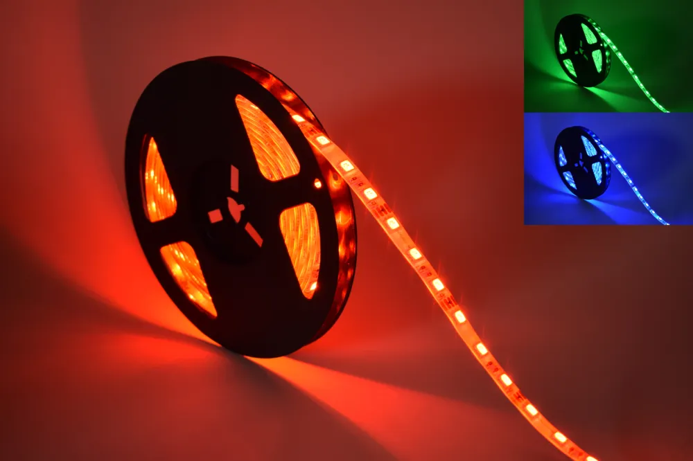 Zamów teraz Taśma LED 300 SMD 5050 12V 14,4W RGB 10mm IP65 1m 05TS12GZ03050RGBXX - Gerled
