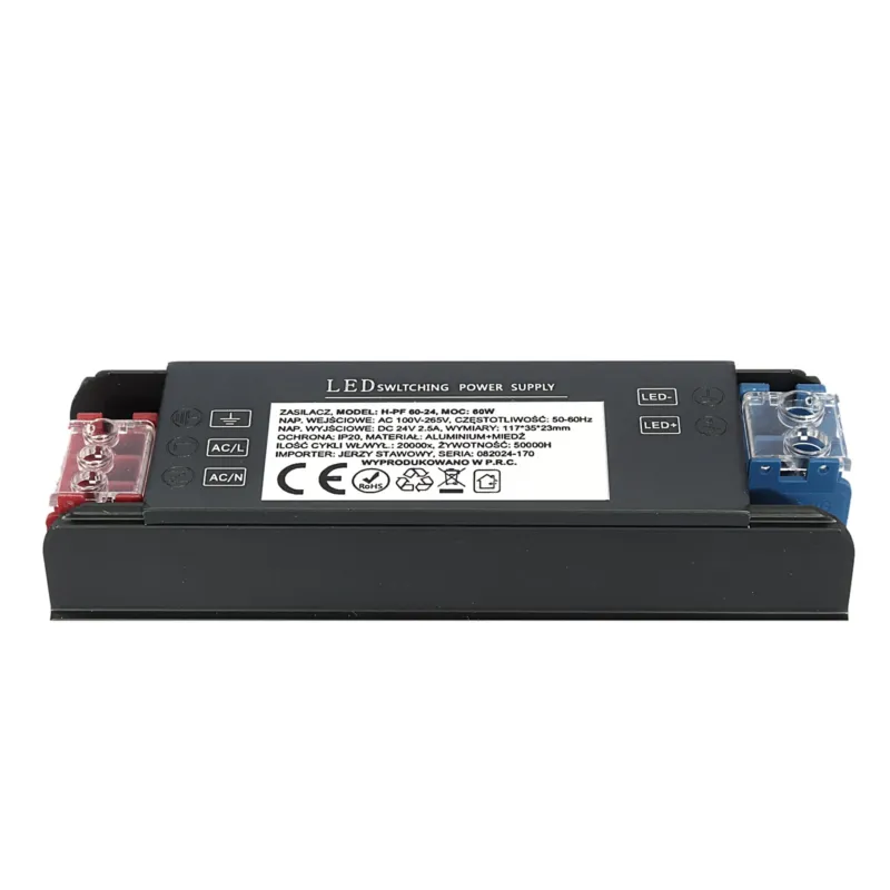Zasilacz LED H-PF 60-24 60W czarny 1324 - Decorativi Darmowy zwrot
