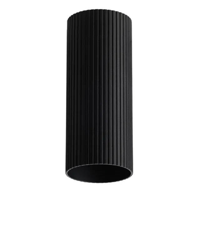 Azzardo Klosz metalowy czarny cylindryczny 20cm AZ6399 z serii LUCAS RIBBED TUBE Tani