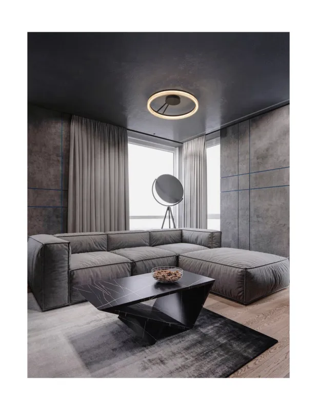 Plafon okrągły - ring modern Lonal LED 3000K 60cm czarna Bezpieczna płatność