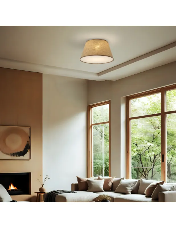 Plafon stożek z materiałowym kloszem Formo 38cm beżowy sabia TK Lighting Okazja