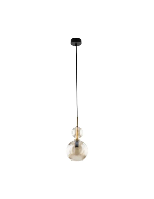 Wybór klientów Lampa wisząca szklana ryflowana Sophia Cognac IV 13cm koniakowa TK Lighting