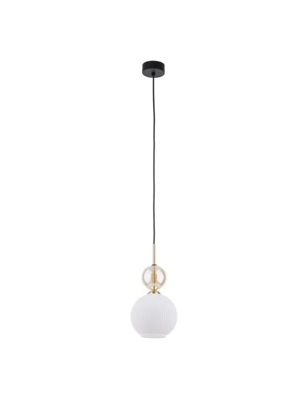 Super okazja Lampa wisząca szklana ryflowana Sophia Cognac II 15cm biała TK Lighting