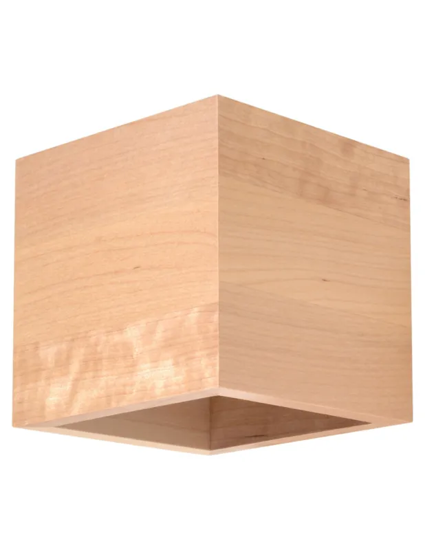 Kinkiet drewniany góra-dół Quad 10cm naturalne drewno Sollux Taniej