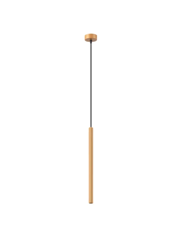 Promocja Lampa wisząca tuba ryflowana Arche 8cm złota Sollux