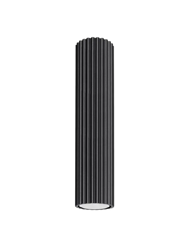 Lampa spot ryflowana tuba Karbon 6,5cm H30cm czarna Sollux Do wyczerpania zapasów