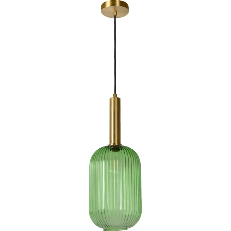 Lampa wisząca szklana retro Maloto 20 Zielony/Mosiądz Lucide Najlepsza cena
