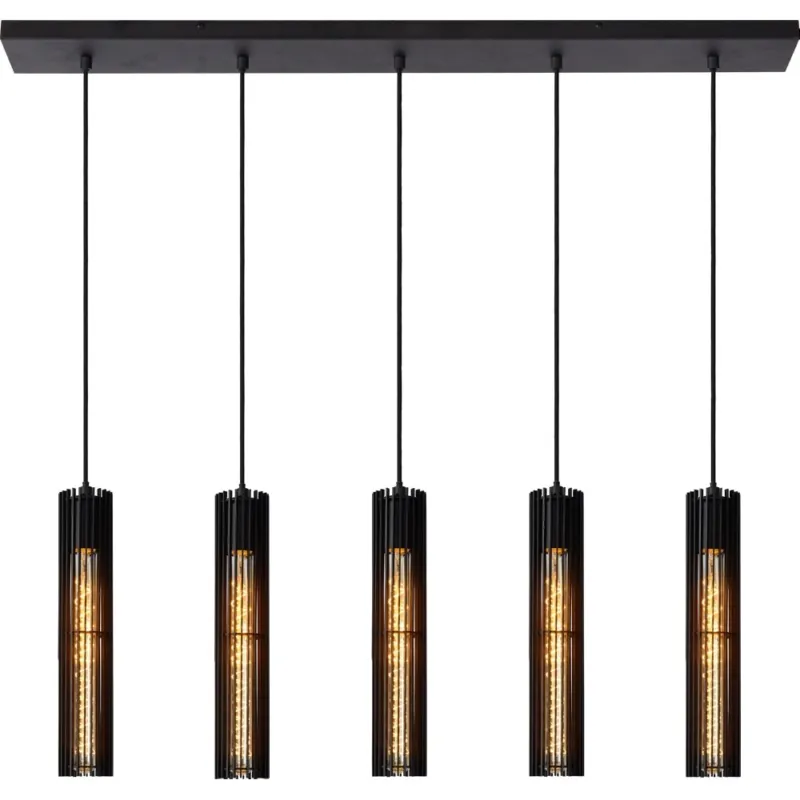 Lampa wisząca druciane tuby Lionel V Czarna Lucide Szybka wysyłka