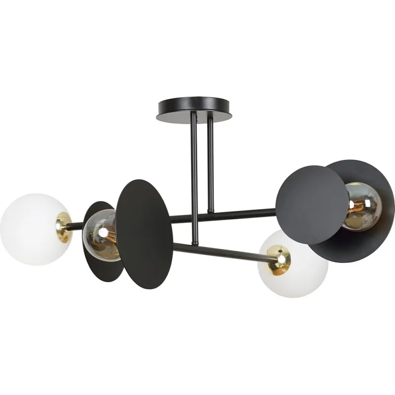 Super okazja Lampa sufitowa szklana Minerva IV 80 czarny/biały Emibig