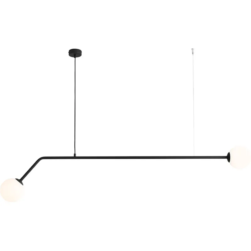 Lampa wisząca 2 szklane kule Pure Black 150 biało-czarna Aldex Nowość
