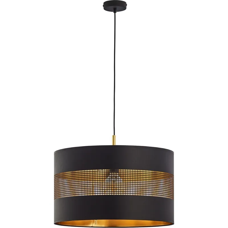Najlepsza cena Lampa wisząca okrągła ażurowa Tago 50 czarno-złota Tk Lighting