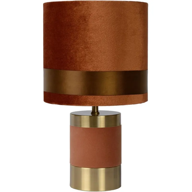 Lampa stołowa welurowa glamour Frizzle brązowa Lucide Wyjątkowa oferta