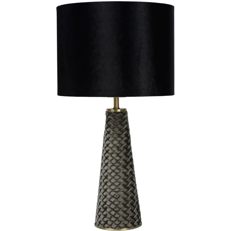 Lampa stołowa welurowa glamour Velvet czarna Lucide Do wyczerpania zapasów
