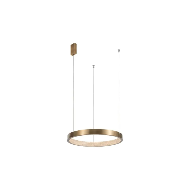 Lampa wisząca okrągła glamour Redo 45 LED mosiężna Premium