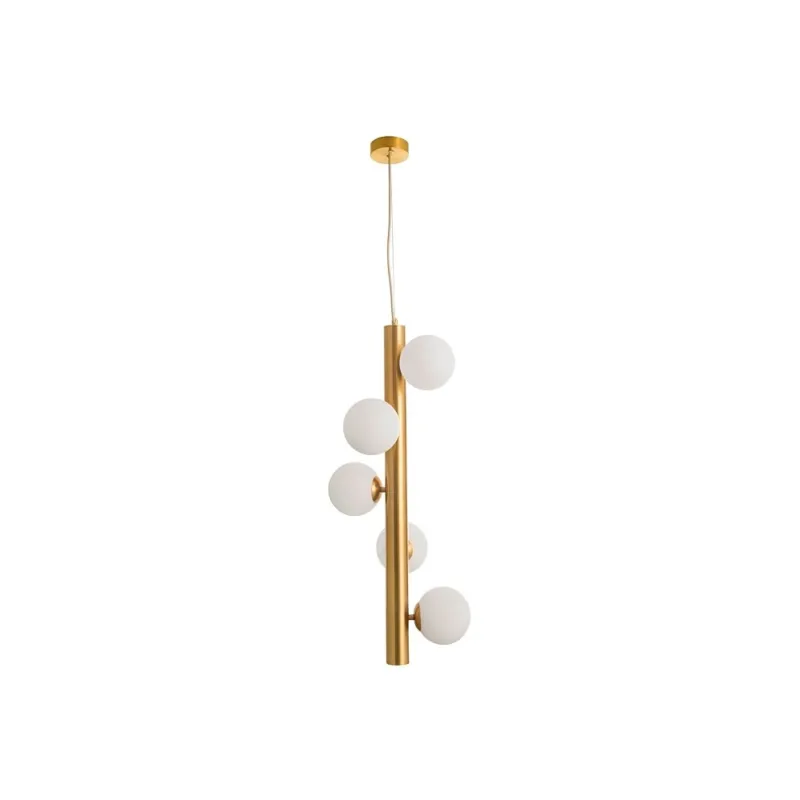 Rabat Lampa wisząca szklane kule glamour Klein V biało-mosiężna